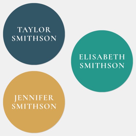 Eenvoudige Minimale Retro Kleuren Aangepaste Naam  Labels (Groep)