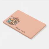 Eenvoudige minimale retro paddenstoel post-it® notes (Schuin)