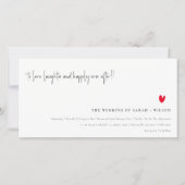 Eenvoudige minimale Rode Hart-verbinding uitnodige Bedankkaart (Voorkant)