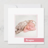 Eenvoudige minimale Roos roze foto Kaart (Voorkant)