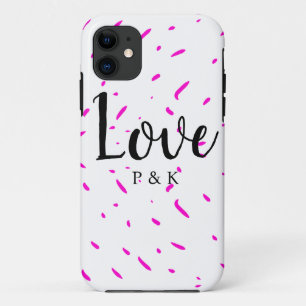 Eenvoudige minimale roze abstracte liefdesachtergr Case-Mate iPhone case