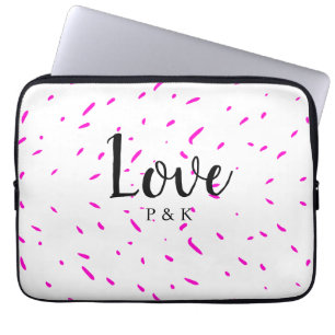 Eenvoudige minimale roze abstracte liefdesachtergr laptop sleeve