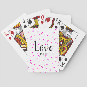 Eenvoudige minimale roze abstracte liefdesachtergr pokerkaarten