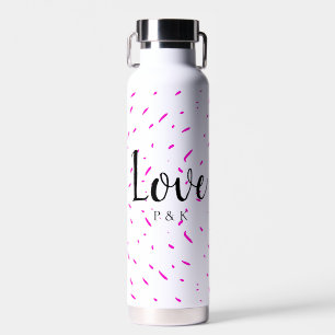 Eenvoudige minimale roze abstracte liefdesachtergr waterfles