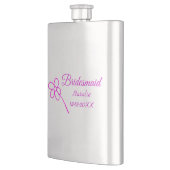 Eenvoudige minimale roze bridesmaïde voeg jaarteks flacon (Links)