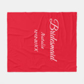 Eenvoudige minimale roze bridesmaïde voeg jaarteks fleece deken (Voorkant (Horizontaal))