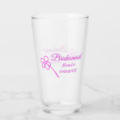 Eenvoudige minimale roze bridesmaïde voeg jaarteks glas (Achterkant)