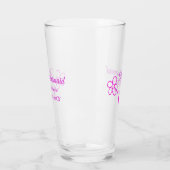 Eenvoudige minimale roze bridesmaïde voeg jaarteks glas (Links)