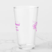 Eenvoudige minimale roze bridesmaïde voeg jaarteks glas (Rechts)