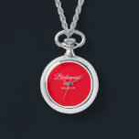 Eenvoudige minimale roze bridesmaïde voeg jaarteks horloge<br><div class="desc">Ontwerp</div>