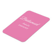 Eenvoudige minimale roze bridesmaïde voeg jaarteks magneet (Linkerzijde)