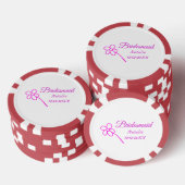 Eenvoudige minimale roze bridesmaïde voeg jaarteks poker chips (Opstapeling)