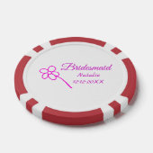 Eenvoudige minimale roze bridesmaïde voeg jaarteks poker chips (Enkel)