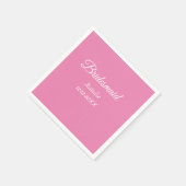 Eenvoudige minimale roze bridesmaïde voeg jaarteks servet (Hoek)