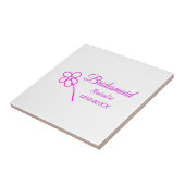 Eenvoudige minimale roze bridesmaïde voeg jaarteks tegeltje (Zijkant)