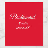 Eenvoudige minimale roze bridesmaïde voeg jaarteks wijn etiket (Enkel label)