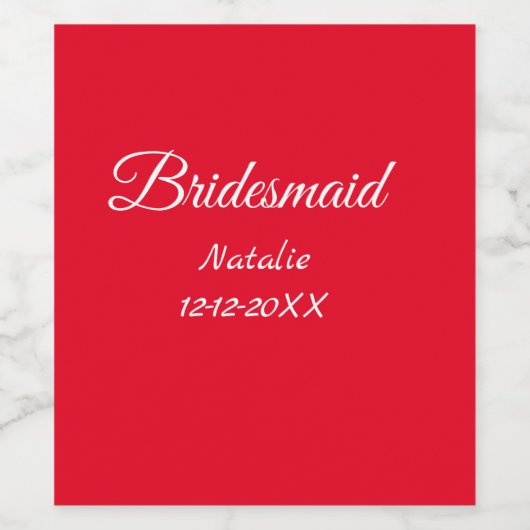 Eenvoudige minimale roze bridesmaïde voeg jaarteks wijn etiket (Enkel label)