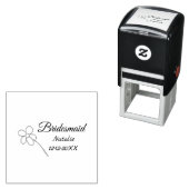 Eenvoudige minimale roze bridesmaïde voeg jaarteks  zelfinktende stempel (In situ)