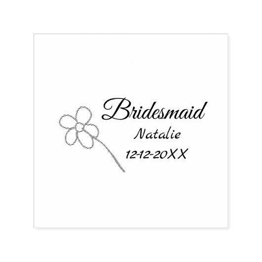 Eenvoudige minimale roze bridesmaïde voeg jaarteks  zelfinktende stempel (Design)