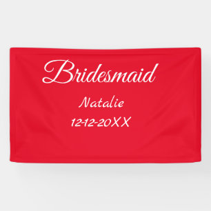 Eenvoudige minimale roze bruidsmeisje voeg naam ja spandoek