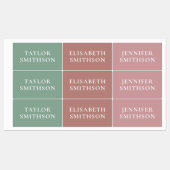 Eenvoudige minimale roze en groene add Jouw naam S Labels (Vel)