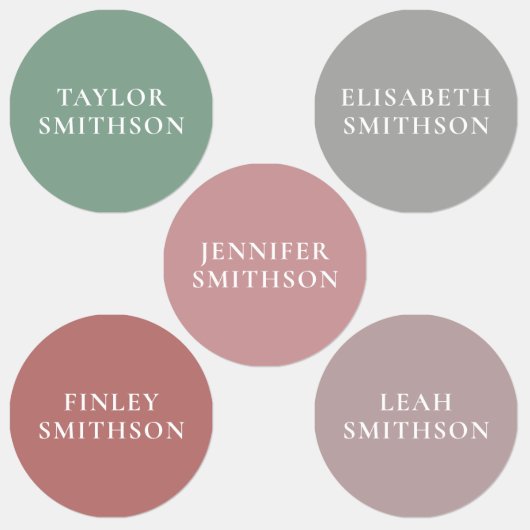 Eenvoudige minimale roze en groene add Jouw naam S Labels (Groep)