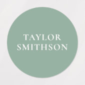 Eenvoudige minimale roze en groene add Jouw naam S Labels (Design 1)