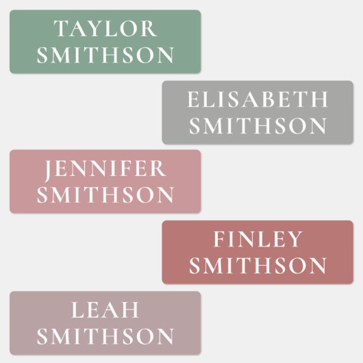 Eenvoudige minimale roze en groene add Jouw naam S Labels (Groep)