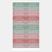 Eenvoudige minimale roze en groene add Jouw naam S Labels (Vel)