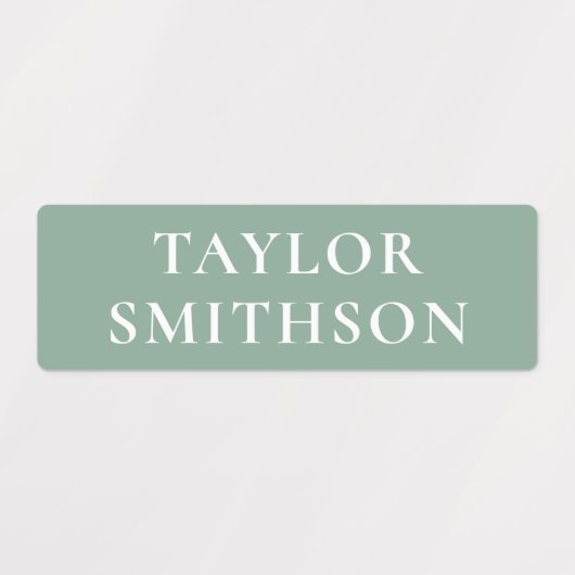 Eenvoudige minimale roze en groene add Jouw naam S Labels (Design 1)