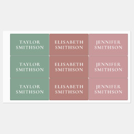 Eenvoudige minimale roze en groene voeg uw naam to labels