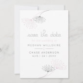 Eenvoudige minimale roze en houtskool bloemen kaart (Voorkant)