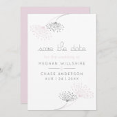 Eenvoudige minimale roze en houtskool bloemen kaart (Voorkant / Achterkant)