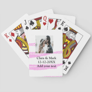 Eenvoudige minimale roze glitter voeg je tekst naa pokerkaarten