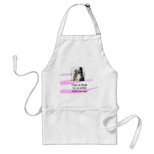 Eenvoudige minimale roze glitter voeg je tekst naa standaard schort