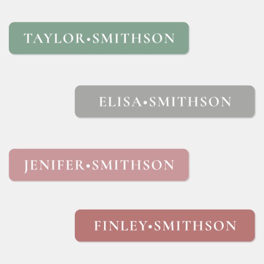 Eenvoudige Minimale Roze & Groene Voeg Je Naam Toe Labels (Groep)