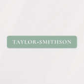 Eenvoudige Minimale Roze & Groene Voeg Je Naam Toe Labels (Design 1)