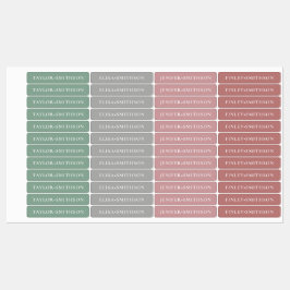 Eenvoudige Minimale Roze & Groene Voeg Je Naam Toe Labels