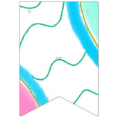 Eenvoudige minimale roze groene waterverf voegt na vlaggetjes (Derde vlag)