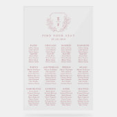 Eenvoudige minimale roze kersenbloesem zitkaart acryl bord (Voorkant)