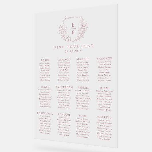 Eenvoudige minimale roze kersenbloesem zitkaart acryl bord (Hoek)