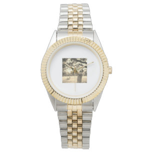 Eenvoudige minimale roze paarse aquarel abstracte horloge