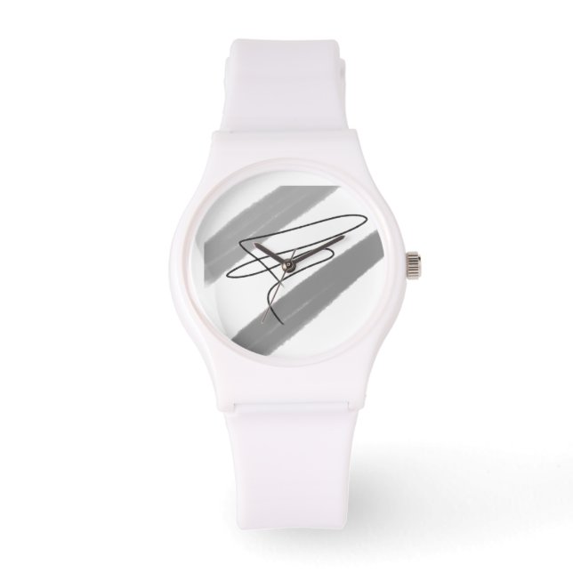 Eenvoudige minimale roze paarse waterverf abstract horloge (Voorkant)