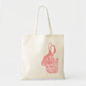 Eenvoudige minimale roze paashaas tote bag (Voorkant)