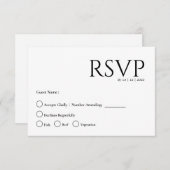 Eenvoudige minimale RSVP kaart (Voorkant / Achterkant)