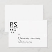 Eenvoudige Minimale RSVP-kaart Kaart (Voorkant / Achterkant)