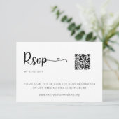 Eenvoudige minimale RSVP-kaart voor bruiloft met f Kaart (Staand voorkant)