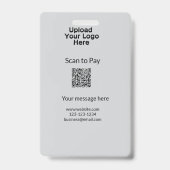 Eenvoudige minimale scan om QR-logo website e-mail Badge (Achterkant)