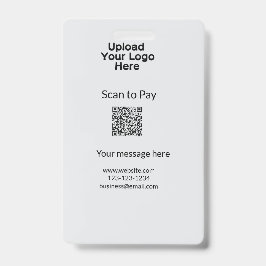 Eenvoudige minimale scan om QR-logo website e-mail Badge