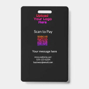 Eenvoudige minimale scan om QR-logo website e-mail Badge